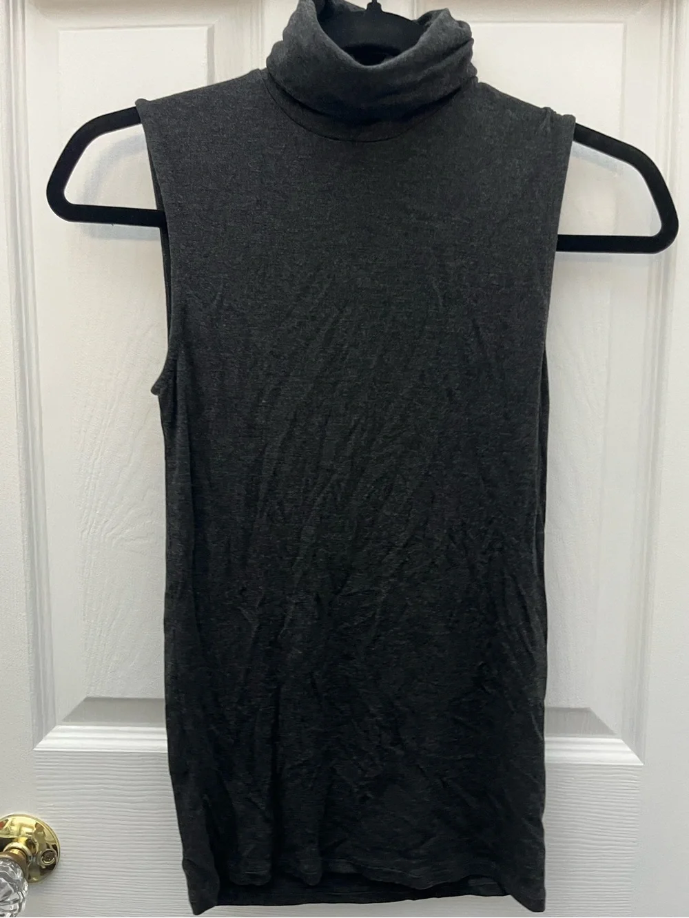 Majestic Sleeveless Turtleneck - Charcoal - Picture 2 of 8